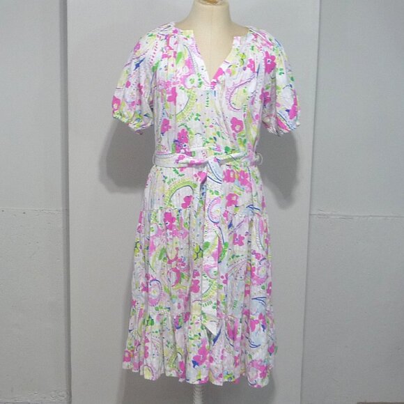 FLORAL PAISLEY DRESS SIZE 1X POCKETS CROWN AND IVY - Picture 2 of 15